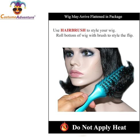 60s Black Flip Wig Jackie Costume Wig 50s Wig For Women Wig in Saudi Arabia