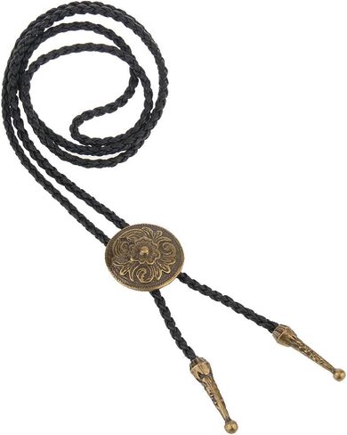 LIANCHI Western Black Bolo Tie for Men and Women,Native American Leather Bolo Tie String in Kuwait