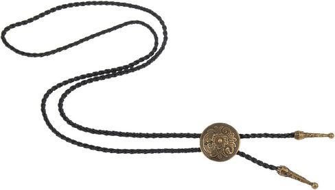 LIANCHI Western Black Bolo Tie for Men and Women,Native American Leather Bolo Tie String in Kuwait