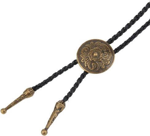 LIANCHI Western Black Bolo Tie for Men and Women,Native American Leather Bolo Tie String in Kuwait