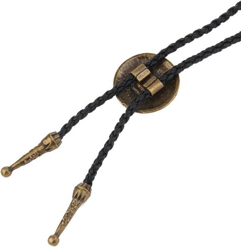 LIANCHI Western Black Bolo Tie for Men and Women,Native American Leather Bolo Tie String in Kuwait