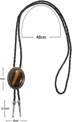 KDG Nature Agate Triangle Shape Western Cowboy Celtic Black Stone Bolo Tie Necktie For Men in Kuwait
