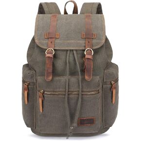 Bluboon Vintage Backpack Leather Trim Casual Bookbag Men Women Laptop Travel Rucksack in Saudi Arabia