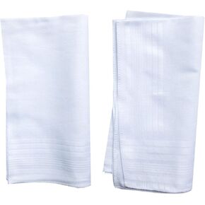 Men's Handkerchiefs 100% Cotton Solid White Hankies Set