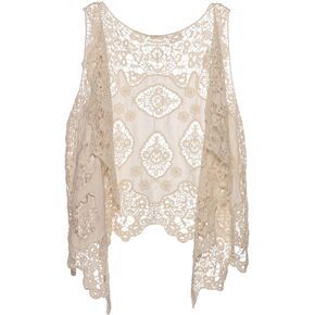 JASTIE Women Open Stitch Cardigan Boho Sleeveless Hippie Summer Hollow Out Solid Crochet Vest in Kuwait