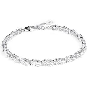 EHENiZ 925 Sterling Silver Bracelets for Women, Classic Adjustable Slider Unique S925 Bracelet Silver Fashion Jewelry Wedding Gifts for Ladies Teen Girls Mother Girlfriends, Sizes 3.0-7.8 Inch