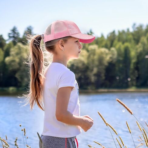Xtinmee 9 Pcs Summer Sequin Girls Baseball Hat Shiny Ponytail Baseball Hat Adjustable Glitter Baseball Cap for Kids Golf Outdoor in Saudi Arabia
