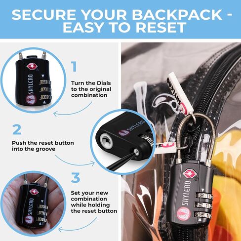 SHYLERO Clear Backpack Heavy Duty has TSA Lock, 2-WAY Zipper. PVC Transparent Backpack Is Extra Large - H18''xW14''xD8 - Beige in Kuwait