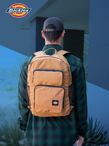Dickies Tradesman Backpack Extra Large Capacity Logo Water Resistant Casual Daypack for Travel Fits 15.6 Inch Notebook (Brown Duck) in Saudi Arabia