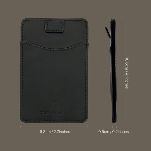 حامل بطاقة مفتاح رئيسي من Tailor لطراز Tesla 3 X Y حافظة بطاقات رفيعة ومحفظة رفيعة وحافظة بطاقة ائتمان بسيطة مع حجب RFID (أسود داكن) in Kuwait