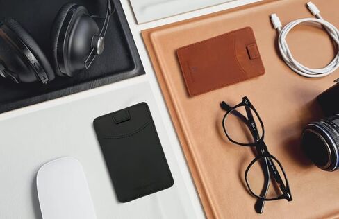 حامل بطاقة مفتاح رئيسي من Tailor لطراز Tesla 3 X Y حافظة بطاقات رفيعة ومحفظة رفيعة وحافظة بطاقة ائتمان بسيطة مع حجب RFID (أسود داكن) in Kuwait