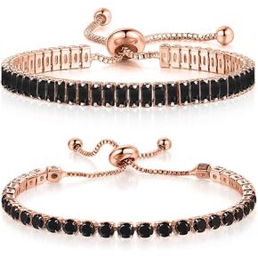 UPBOUT 18K Gold Plated Cubic Zirconia Trendy Tennis Bracelet Set For Women | White Gold, Yellow Gold & Rose Gold Bracelets Jewelry Gift For Girls, Teens, Ladies, Wife, Mother, Sister in Saudi Arabia