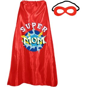 D.Q.Z Adults Superhero Cape and Mask for Women Superhero Costume Gifts to Mom Halloween Dress Up Party