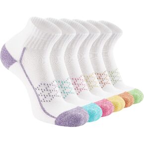 Hepsibah Womens Ankle Athletic Socks Cotton Thick Cushioned Low Cut Running Socks 6 Pack