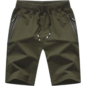 JustSun Mens Shorts Casual Sports with Elastic Waist Zipper Pockets in Saudi Arabia