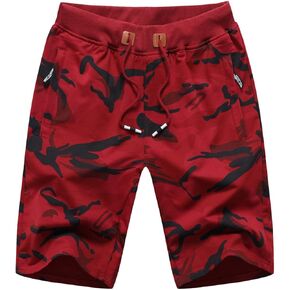 MO GOOD Mens Casual Shorts Workout Fashion Comfy Camo Shorts Breathable Big and Tall Shorts