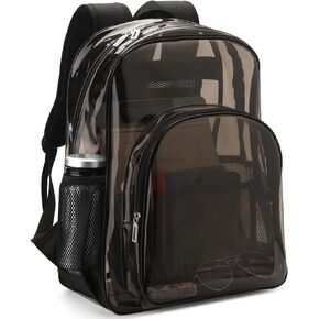 Clear Backpack Heavy Duty For Work XL.TPU Transparent Backpacks for College,Travel,Sporting (Black) - H17.7x''14.1''x6.8' in Saudi Arabia