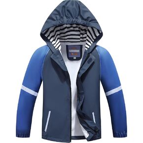 BenBoy Kids Rain Jacket Lightweight Rain Coat Hooded Outdoor Waterproof Windbreaker for Boys Girls
