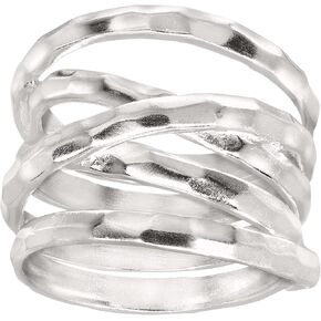 Silpada 'Wrapped Up' Overlapping Textured Band Ring in Sterling Silver