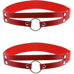 alisikee Adjustable O-ring Leg Garter, Elastic Thigh Garters Belt for Women, 1 Pair