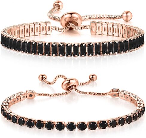 UPBOUT 18K Gold Plated Cubic Zirconia Trendy Tennis Bracelet Set For Women | White Gold, Yellow Gold & Rose Gold Bracelets Jewelry Gift For Girls, Teens, Ladies, Wife, Mother, Sister in Saudi Arabia
