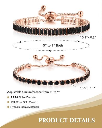UPBOUT 18K Gold Plated Cubic Zirconia Trendy Tennis Bracelet Set For Women | White Gold, Yellow Gold & Rose Gold Bracelets Jewelry Gift For Girls, Teens, Ladies, Wife, Mother, Sister in Saudi Arabia
