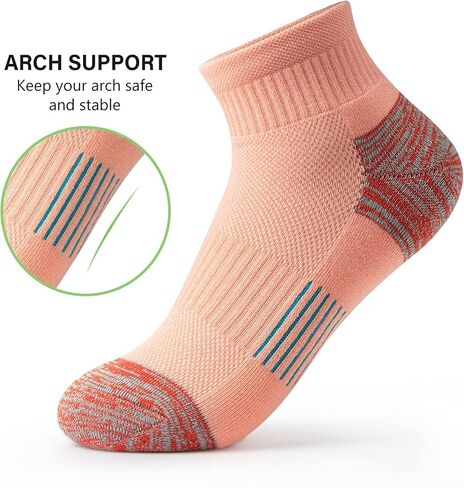 Gonii Ankle Socks Womens Athletic Thick Cushioned Running Hiking Low Cut 5-Pairs in Saudi Arabia
