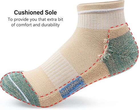 Gonii Ankle Socks Womens Athletic Thick Cushioned Running Hiking Low Cut 5-Pairs in Saudi Arabia