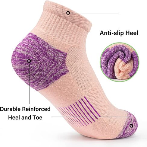 Gonii Ankle Socks Womens Athletic Thick Cushioned Running Hiking Low Cut 5-Pairs in Saudi Arabia