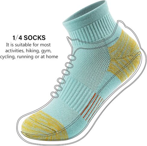 Gonii Ankle Socks Womens Athletic Thick Cushioned Running Hiking Low Cut 5-Pairs in Saudi Arabia