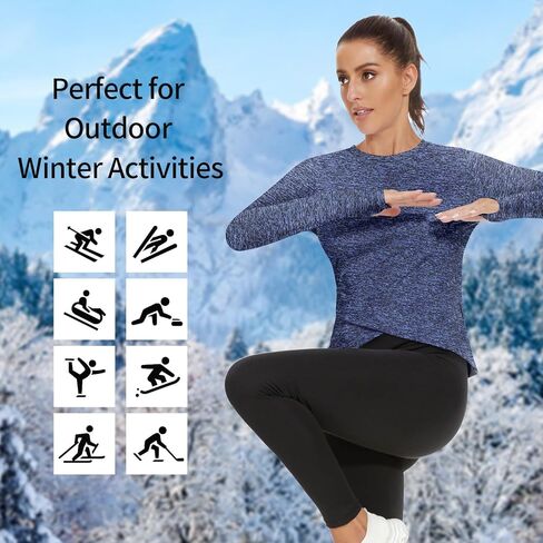 Soneven Women's Long Sleeve Thermal Running Shirts Compression Workout Tops Cross Hem Athletic Yoga Shirts with Thumbholes in Kuwait