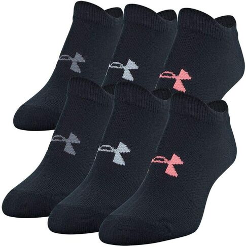 Under Armour Women's Essential 2.0 Lightweight No Show Socks, 6-Pairs , Black Assorted , Medium in Kuwait