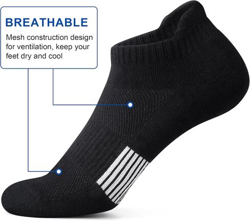 جوارب Amutost Ankle Socks النسائية الرياضية المريحة للجري بدون جوارب مبطنة 3-6 أزواج in Kuwait