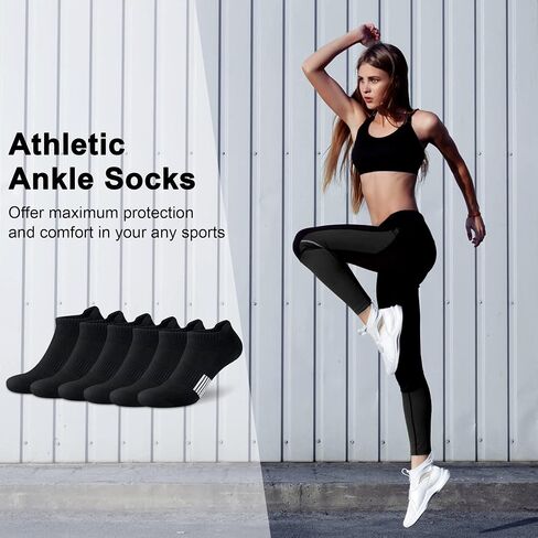 جوارب Amutost Ankle Socks النسائية الرياضية المريحة للجري بدون جوارب مبطنة 3-6 أزواج in Kuwait
