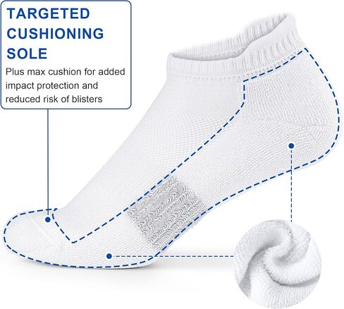 جوارب Amutost Ankle Socks النسائية الرياضية المريحة للجري بدون جوارب مبطنة 3-6 أزواج in Kuwait