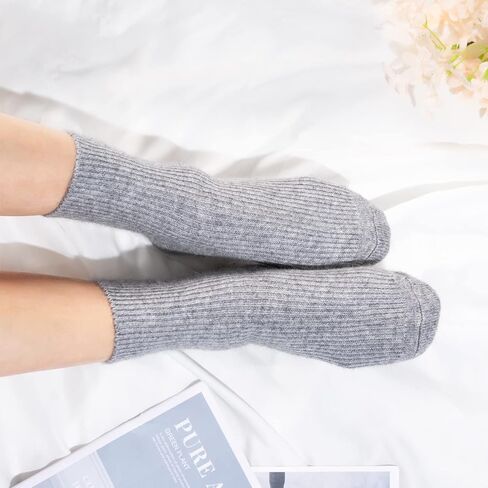 MELUSA 3 Pairs Wool Cashmere Socks for Women, Super Soft Warm Cozy Winter Gift Crew Socks in Saudi Arabia