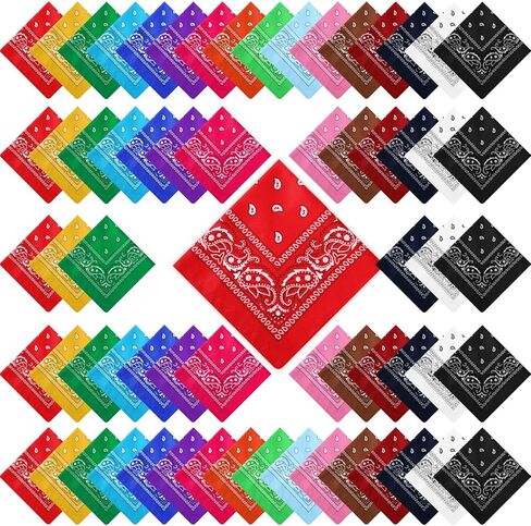 100 عبوة من عصابات الرأس بيزلي للجنسين من عصابات الرأس متعددة الأغراض من رعاة البقر وغطاء الوجه وربطة العنق ومستلزمات الحفلات، 21.26 سم in Kuwait