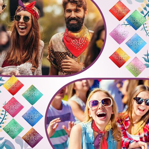 100 عبوة من عصابات الرأس بيزلي للجنسين من عصابات الرأس متعددة الأغراض من رعاة البقر وغطاء الوجه وربطة العنق ومستلزمات الحفلات، 21.26 سم in Kuwait