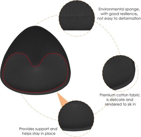 WLLHYF 2 Pairs Bra Pads Inserts, Triangle Breathable Bra Inserts Skin Color Removable Breast Padding Bra Pads for Women Girls in Kuwait