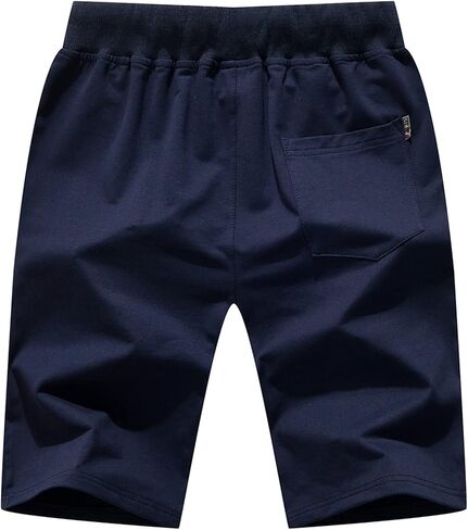 JustSun Mens Shorts Casual Sports with Elastic Waist Zipper Pockets in Kuwait