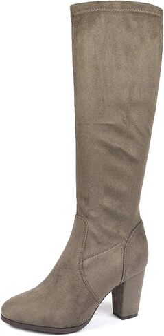 DREAM PAIRS Women's Knee High Winter Fall Tall Riding Boots | Faux Fur-Lined Side Zipper Flat Comfortable Knee High Winter Boots Fall Tall Buckle Boots in Saudi Arabia