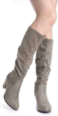 DREAM PAIRS Women's Knee High Winter Fall Tall Riding Boots | Faux Fur-Lined Side Zipper Flat Comfortable Knee High Winter Boots Fall Tall Buckle Boots in Saudi Arabia