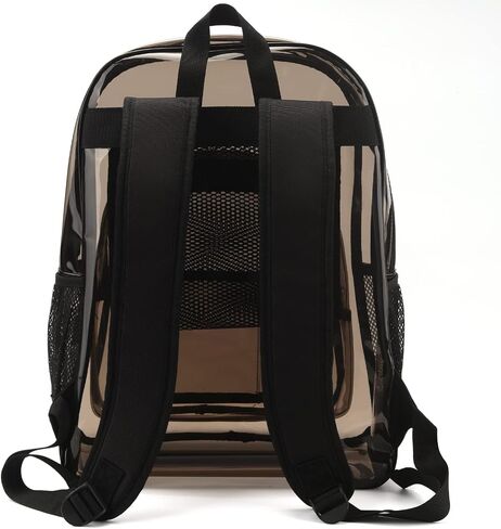 Clear Backpack Heavy Duty For Work XL.TPU Transparent Backpacks for College,Travel,Sporting (Black) - H17.7x''14.1''x6.8' in Saudi Arabia