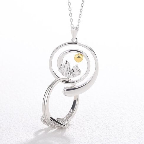 Ring Holder Necklace for Women - 925 Sterling Silver Mountain Dog Music Necklaces Wedding Engagement Rings Holder Jewelry for Wife Ring Keeper Necklace Mothers Day Gift in Kuwait