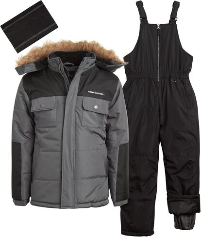 Boys Snowsuit Set - 2 Piece Heavyweight Insulated Ski Jacket and Snow Pants Overall Bibs for Boys (Sizes: 4-18) in Kuwait