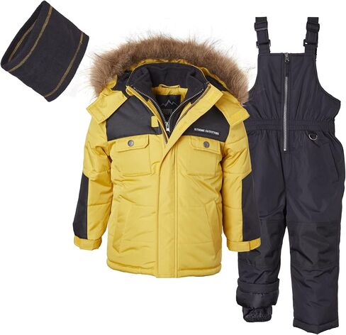 Boys Snowsuit Set - 2 Piece Heavyweight Insulated Ski Jacket and Snow Pants Overall Bibs for Boys (Sizes: 4-18) in Kuwait