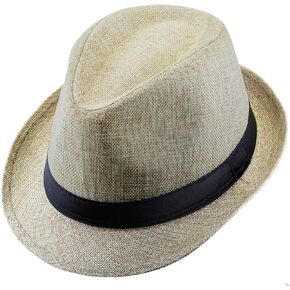 moonsix Classic Fedora Jazz Hat with Roll-up Brim, Winter Cap for Girls Kids，Black