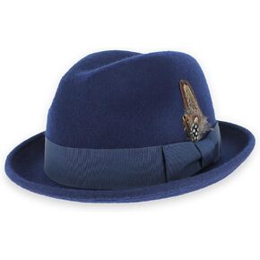 Belfry Trilby Men/Women Snap Brim Vintage Style Dress Fedora Hat 100% Pure Wool Felt in Black, Grey, Navy, Brown and Pecan in Saudi Arabia