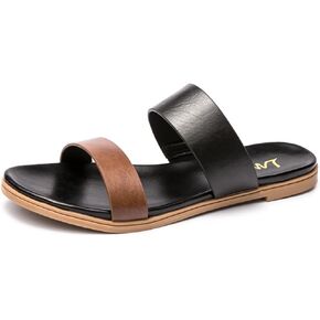 LM Women's Slide Sandals Two Band Slip On Flat Sandals Casual Summer Sandals