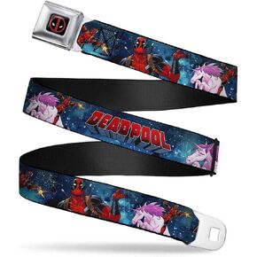 حزام الأمان القياسي بإبزيم للأسفل Deadpool XL، مقاس 1.5 بوصة يناسب مقاس البنطلون 32-52 in Saudi Arabia
